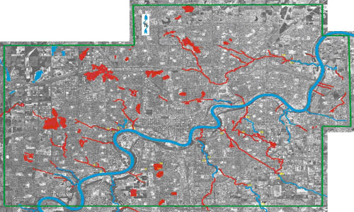 Lost creeks and wetlands of Edmonton, Dec 5th, 2001