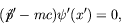 \begin{displaymath}
(\not{\!\hat{p}}^\prime -mc)\psi^\prime(x^\prime) = 0 ,
\end{displaymath}