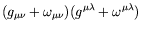 $\displaystyle (g_{\mu\nu} + \omega_{\mu\nu})
(g^{\mu\lambda} + \omega^{\mu\lambda})$