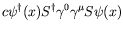 $\displaystyle c\psi^\dagger(x) S^\dagger\gamma^0\gamma^\mu
S\psi(x)$