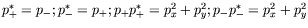 $p_+^*=p_-; p_-^*=p_+;
p_+p_+^*=p_x^2+p_y^2;p_-p_-^*=p_x^2+p_y^2$