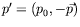 $p^\prime = (p_0,-\vec{p})$