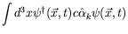 $\displaystyle \int d^3x \psi^\dagger(\vec{x},t) c\hat{\alpha}_k
\psi(\vec{x},t)$