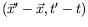 $(\vec{x}^\prime-\vec{x},t^\prime-t)$