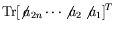 $\displaystyle \textrm{Tr}[\not{\;\!\!a}_{2n}\cdots\not{\;\!\!a}_2\not{\;\!\!a}_1]^T$