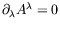 $\partial_\lambda A^\lambda=0$