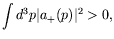 $\displaystyle \int d^3p\vert a_+(p)\vert^2 > 0 ,$