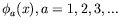 $\phi_a(x), a=1,2,3,...$