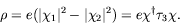 \begin{displaymath}
\rho = e (\vert\chi_1\vert^2 - \vert\chi_2\vert^2) = e \chi^\dagger \tau_3 \chi .
\end{displaymath}