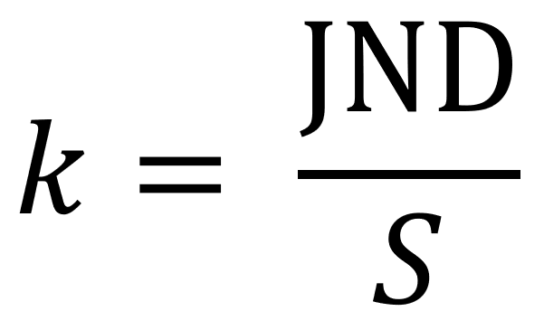 k=JND/S equation