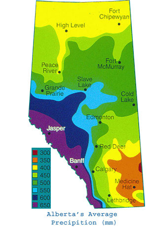 Annual Precipitation in Alberta 1951 to 1980