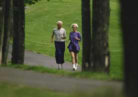 Mature couple jogging