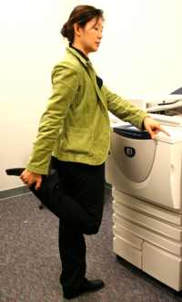Stretching at photocopier