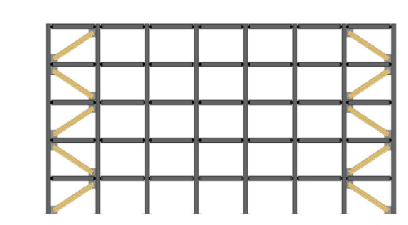 Seismic upgrading of steel buildings using timber braces