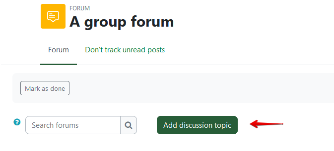 Pointing to where you can add a new discussion topic