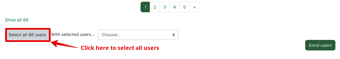 The "Select all number of users" button.