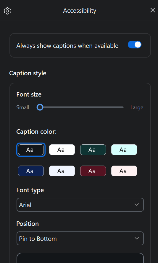A gif showing someone typing closed captions.