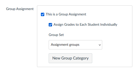 The checkbox to assign grades to students individually