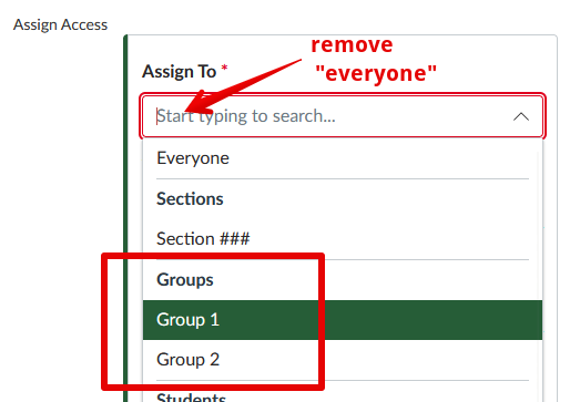 assigning to groups rather than individuals