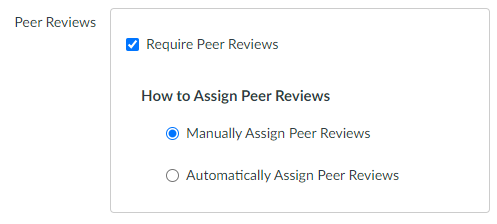 Peer review settings