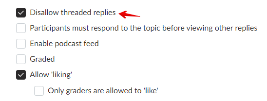 check box to disallow threaded conversations 