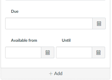 Due date and availability settings