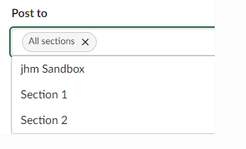 Select course sections