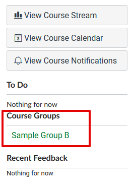 Find your course group in the navigation menu on the right side of the course page