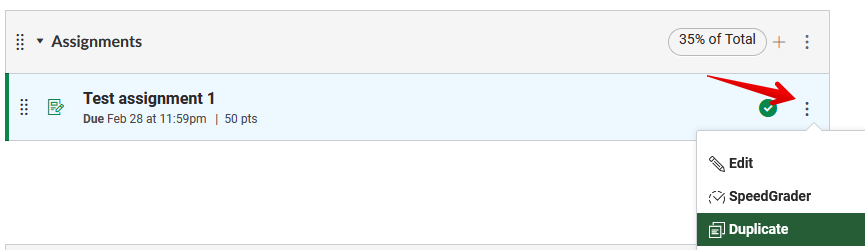 duplicating a canvas assignment
