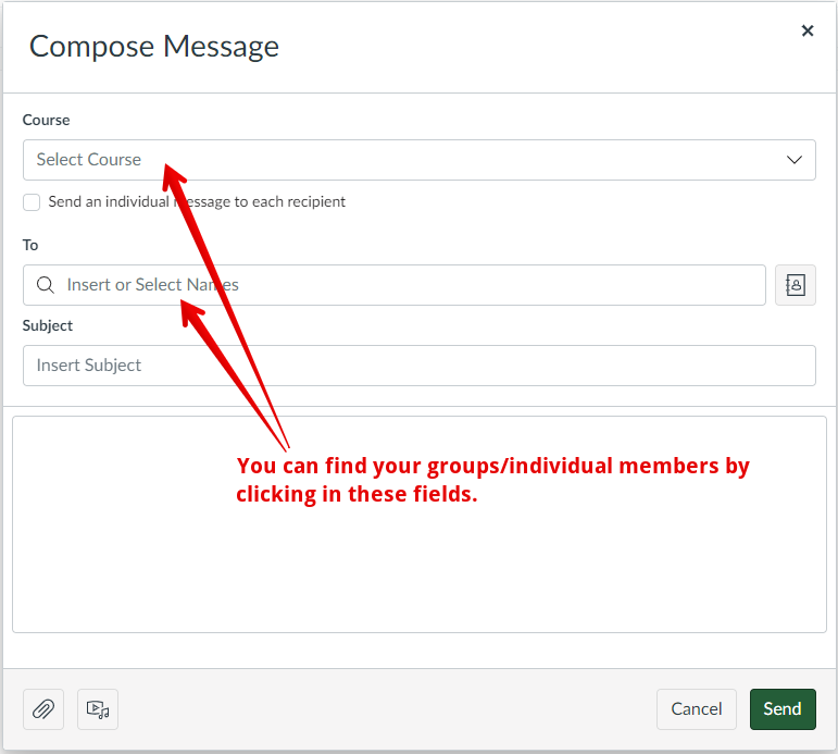 Compose a message to your group