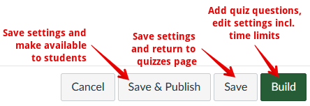 Quiz save buttons