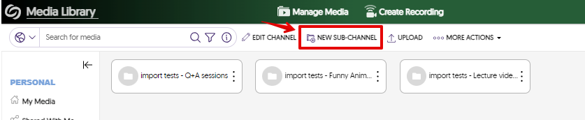 Creating yuja subchannels