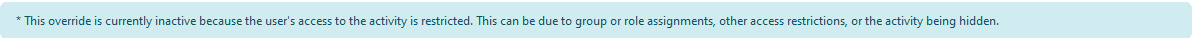 red bar for overrides when quiz is hidden