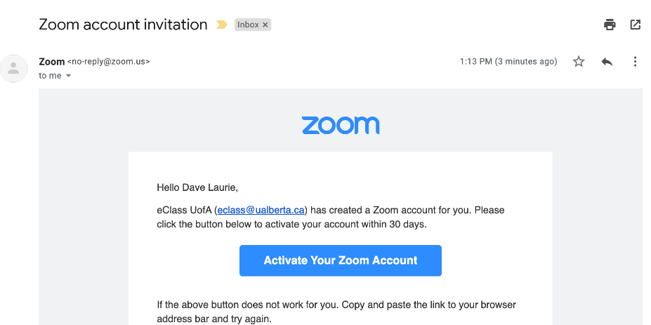creating a zoom link