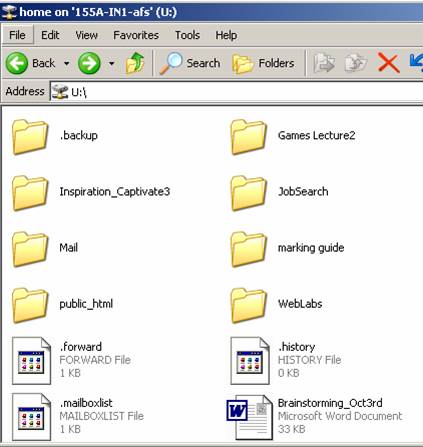 Using your online file space.