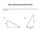 Trigonometry Table Exercise