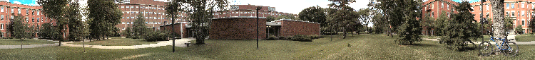 Panorama of the original physical science centre and V-wing