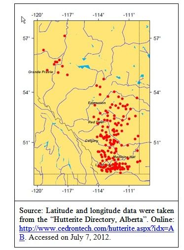 Map Of Hutterite Colonies In Saskatchewan The Hutterian Brethren