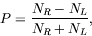 \begin{displaymath}
P = \frac{N_R-N_L}{N_R+N_L} ,
\end{displaymath}