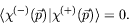 \begin{displaymath}
\langle \chi^{(-)}(\vec{p}) \vert \chi^{(+)}(\vec{p}) \rangle = 0 .
\end{displaymath}