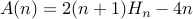 A(n) = 2(n+1) H_n - 4n
