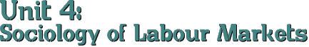 UNIT 4: SOCIOLOGY OF LABOUR MARKETS