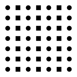 columns of dots and squares