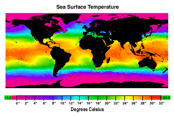 sea surface temperature map