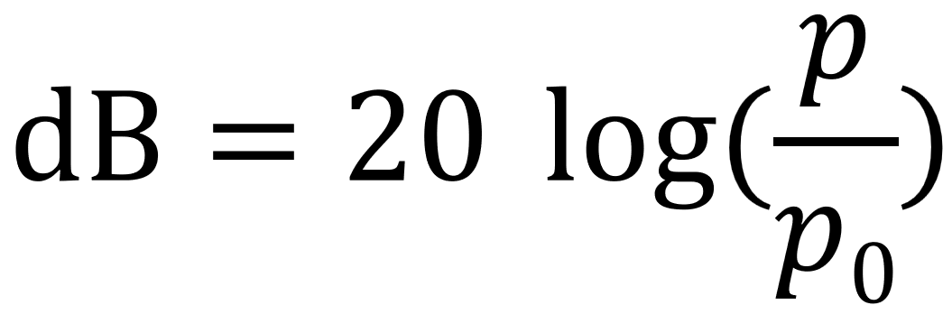dB=20log(p/p0) equation