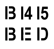 13 14 15 or BED