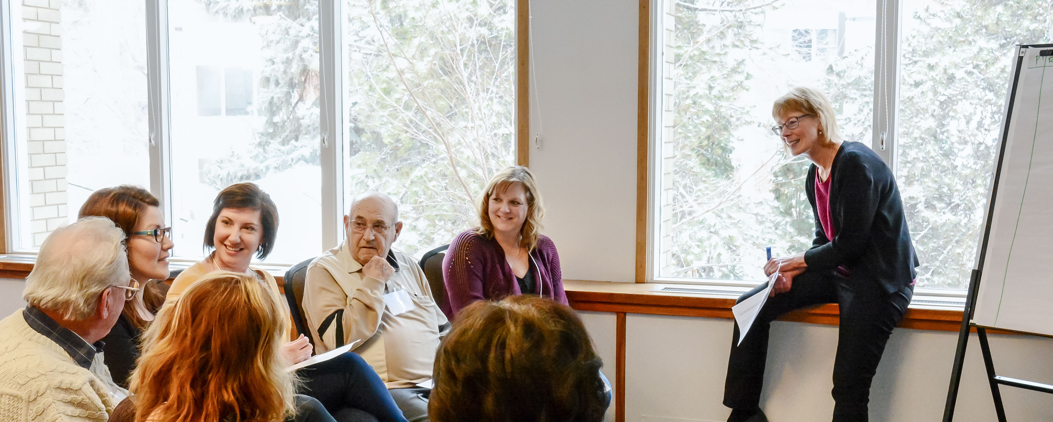 Betty Ann Wasylynuk facilitating discusssions at the advanced care planning and patient decision aid Education Day