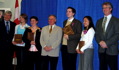 Barb McLean with other award recipients, Steve Hole, Advanced Education Minister Dave Hancock and Premier Ralph Klein