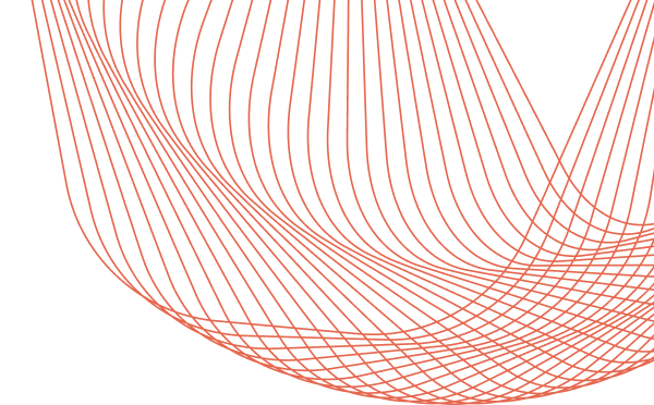 coral geometric curved lines