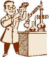 Clip Art of a man doing a chemistry experiment